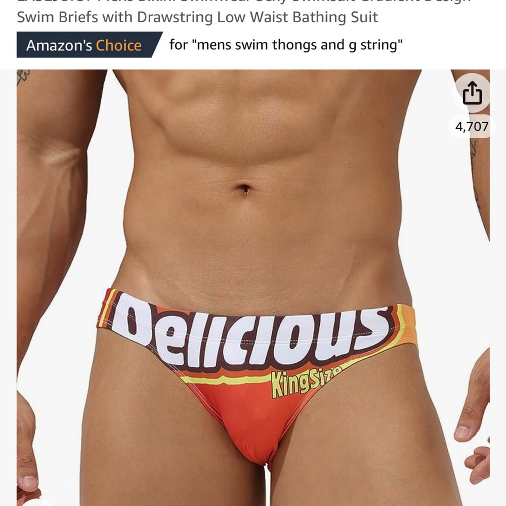 EASEJUICY Mens Bikini Swimwear with Drawstring Low Waist